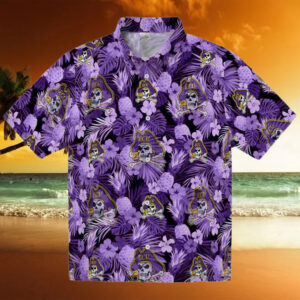 East Carolina Pirates Floral Pineapple Purple Hawaiian Shirt