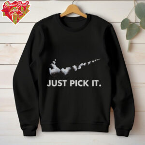 Edgy humor just pick it Nike logo shirt