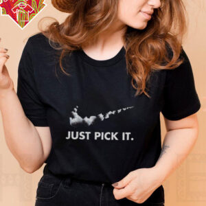 Edgy humor just pick it Nike logo shirt