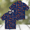 MLB Dodgers Hibiscus Hawaiian Shirt   Blue Tropical Button Up for Men