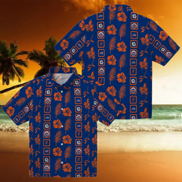 Exclusive New York Mets Floral Hawaiian Shirt   Blue MLB Shirt for Summer Vacation