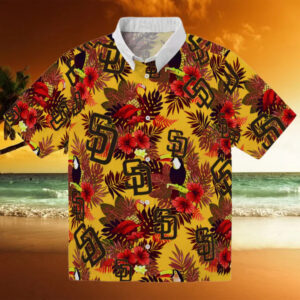 Floral Toucan San Diego Padres Hawaiian Shirt   MLB Fan Gift for Beach & Game Day