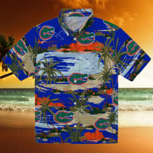 Florida Gators Palm Horizon Blue Hawaiian Shirt
