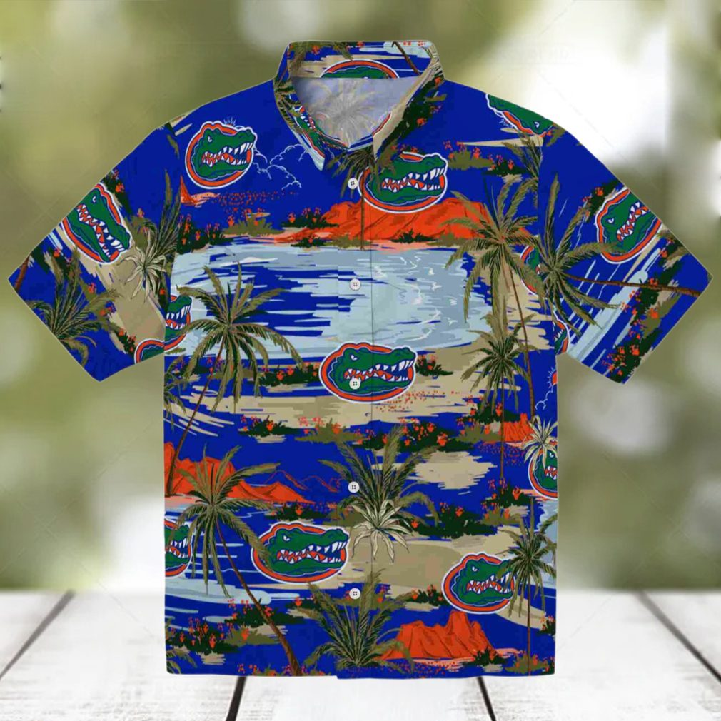 Florida Gators Palm Horizon Blue Hawaiian Shirt Florida Gators Palm Horizon Blue Hawaiian Shirt
