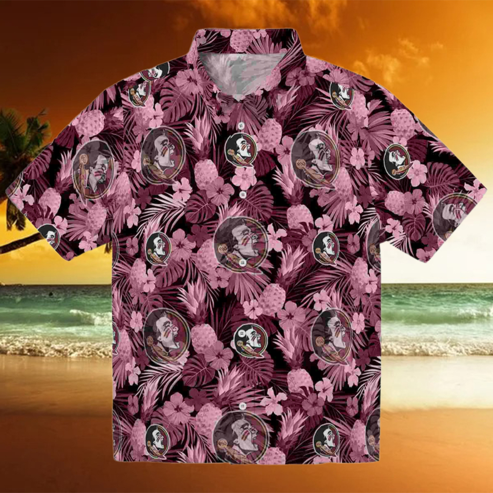 Florida State Seminoles Floral Pineapple Garnet Hawaiian Shirt Florida State Seminoles Floral Pineapple Garnet Hawaiian Shirt