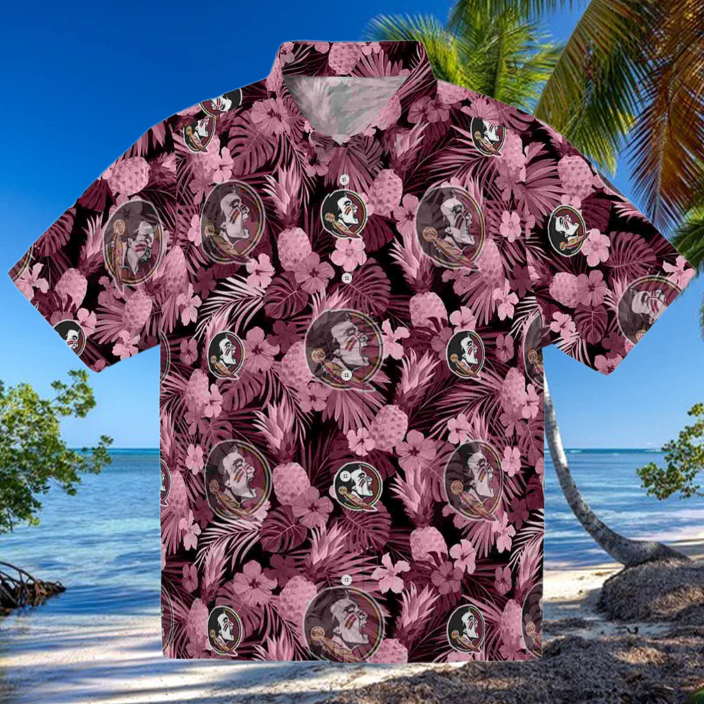Florida State Seminoles Floral Pineapple Garnet Hawaiian Shirt Florida State Seminoles Floral Pineapple Garnet Hawaiian Shirt