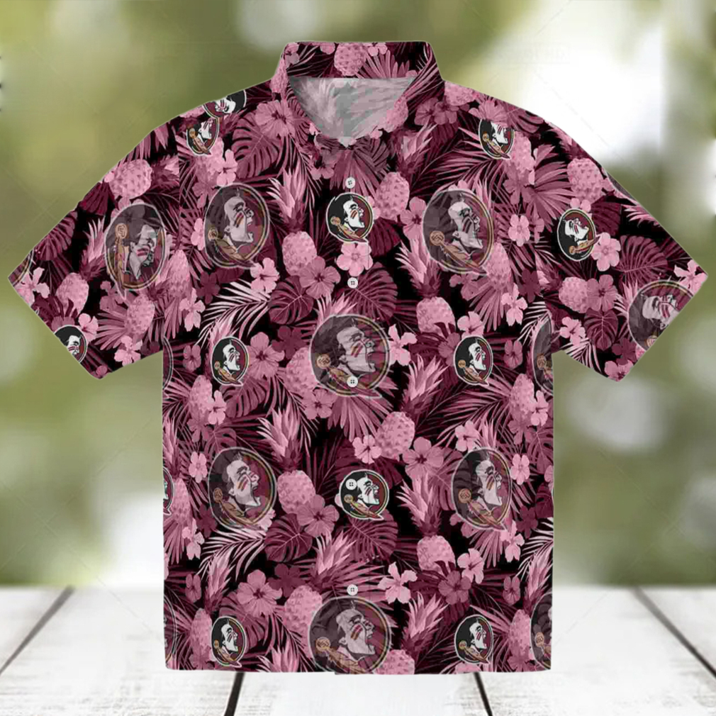 Florida State Seminoles Floral Pineapple Garnet Hawaiian Shirt Florida State Seminoles Floral Pineapple Garnet Hawaiian Shirt