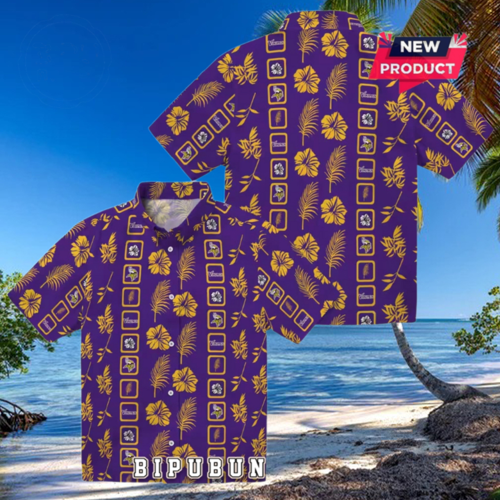Framed Floral Minnesota Vikings Purple Hawaiian Shirt Framed Floral Minnesota Vikings Purple Hawaiian Shirt