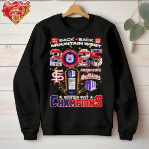 Fresno State Bulldogs 2024 2025 back to back Mountain West Champions shirt