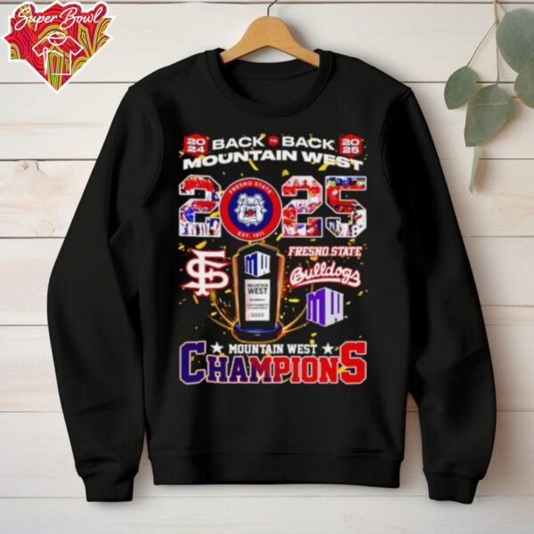 Fresno State Bulldogs 2024 2025 back to back Mountain West Champions shirt
