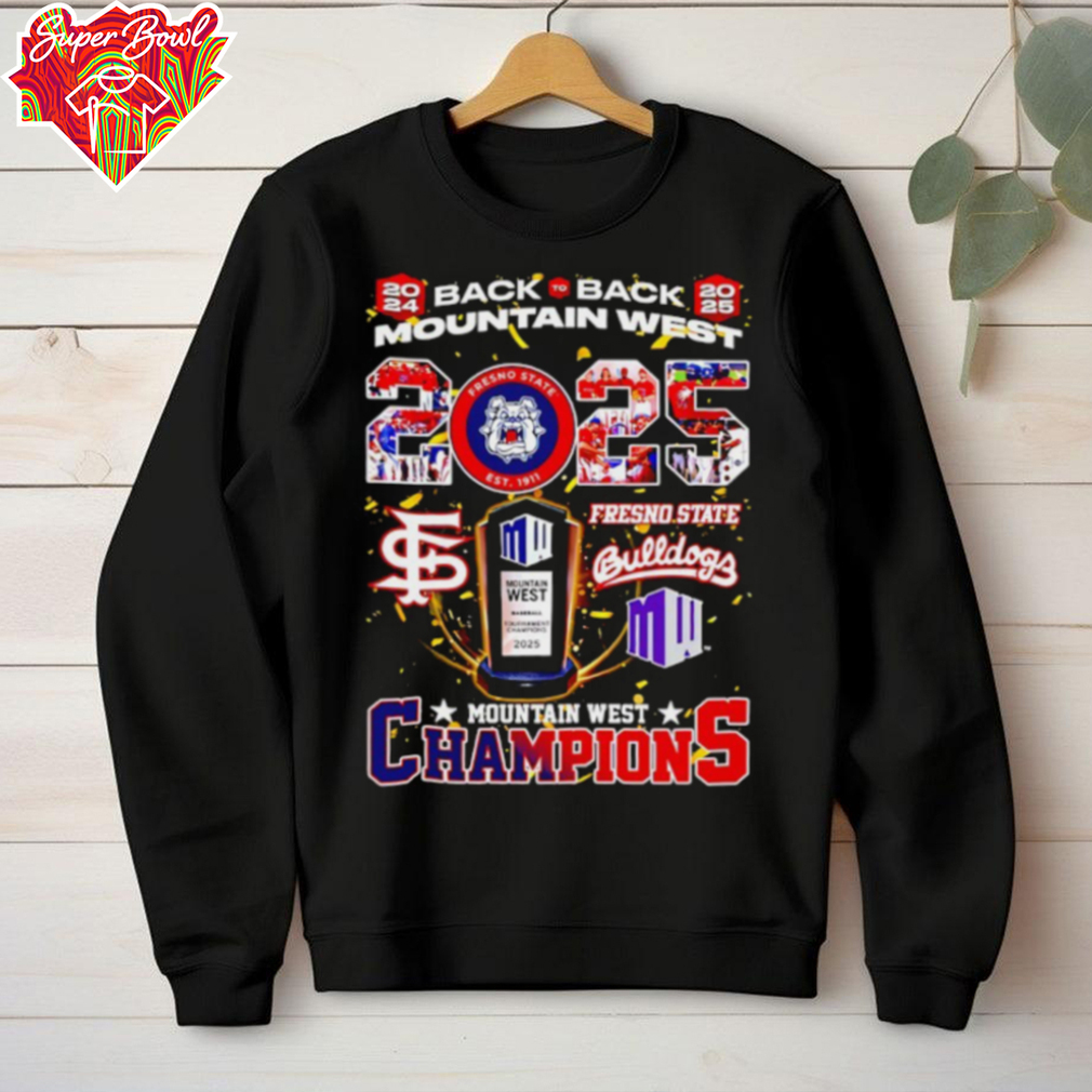 Fresno State Bulldogs 2024 2025 back to back Mountain West Champions shirt Fresno State Bulldogs 2024 2025 back to back Mountain West Champions shirt