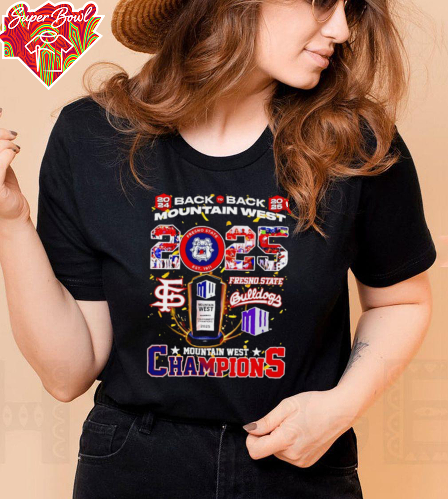 Fresno State Bulldogs 2024 2025 back to back Mountain West Champions shirt Fresno State Bulldogs 2024 2025 back to back Mountain West Champions shirt