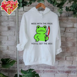 Frog holding knife mess with the frog you’ll get the bog shirt