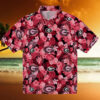 Georgia Bulldogs Floral Pineapple Red Hawaiian Shirt