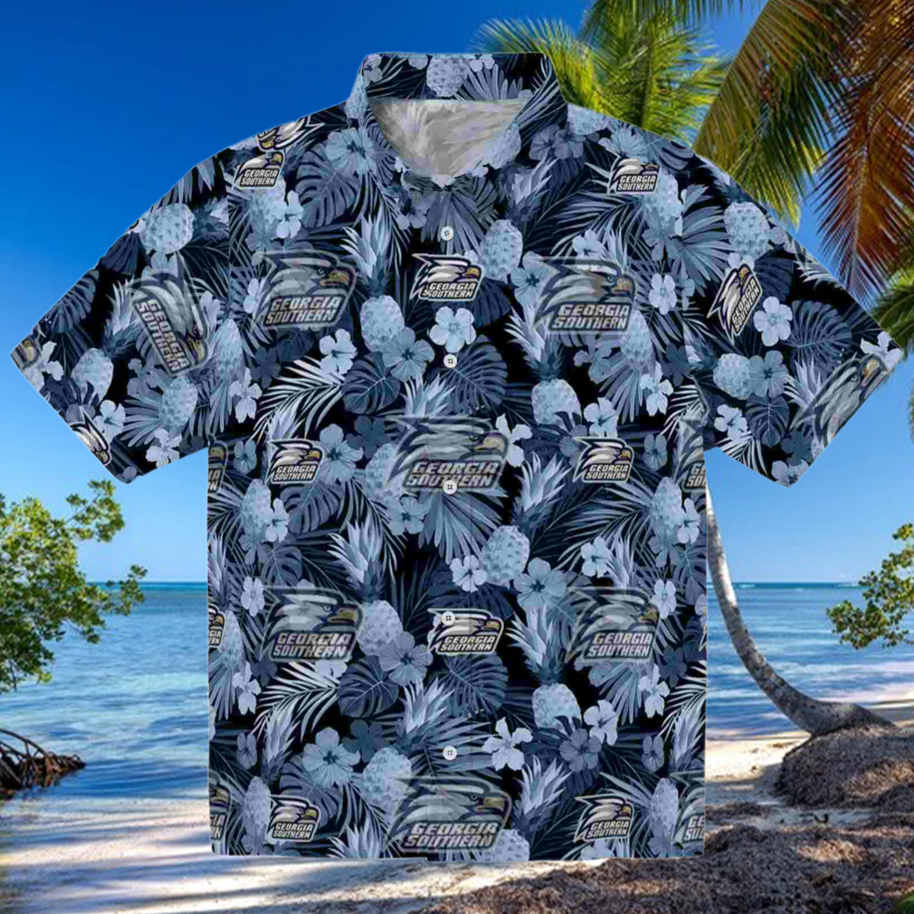 Georgia Southern Eagles Floral Pineapple Blue Hawaiian Shirt Georgia Southern Eagles Floral Pineapple Blue Hawaiian Shirt