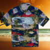 Gonzaga Bulldogs Palm Horizon Blue Hawaiian Shirt