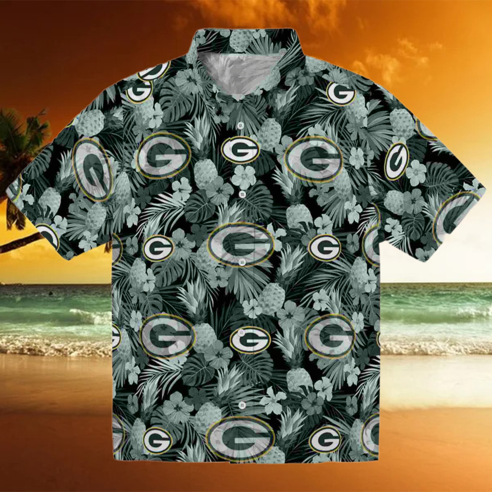 Green Bay Packers Floral Pineapple Green Hawaiian Shirt Green Bay Packers Floral Pineapple Green Hawaiian Shirt