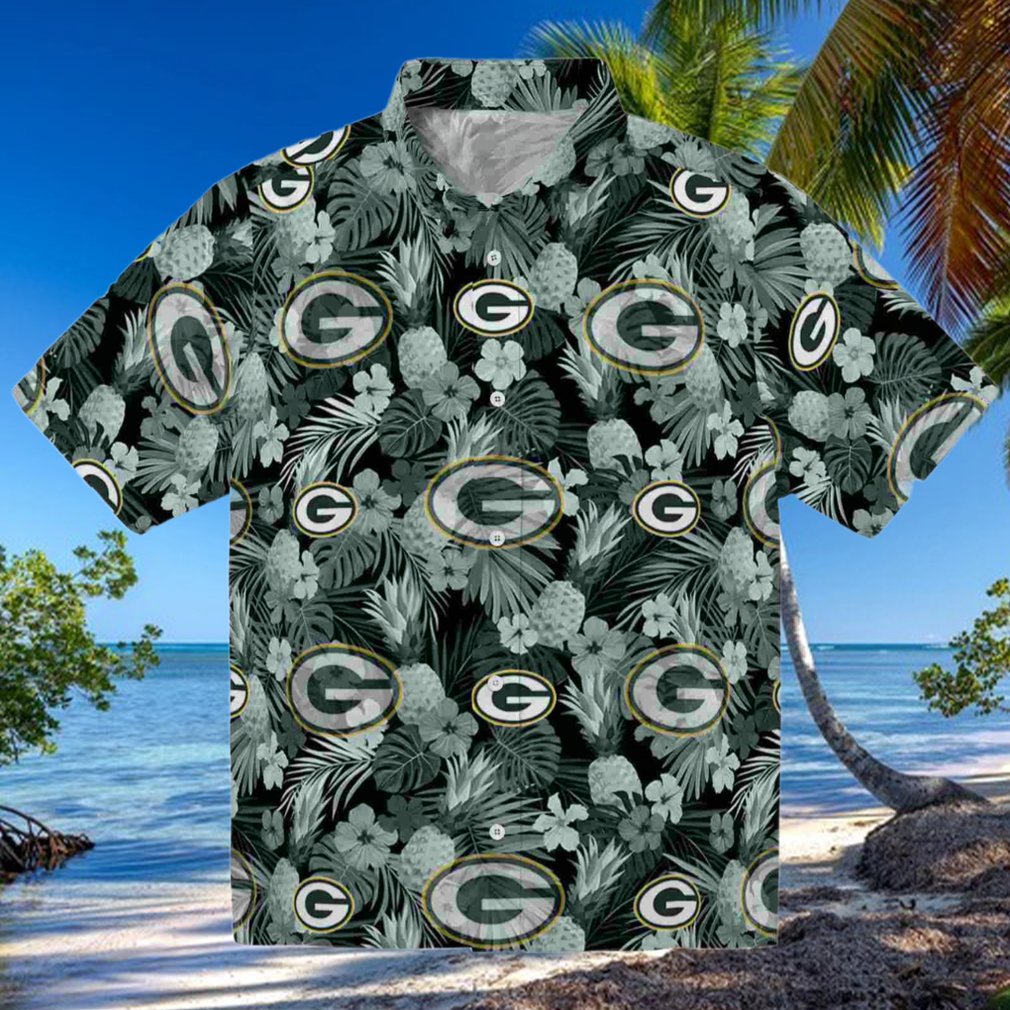 Green Bay Packers Floral Pineapple Green Hawaiian Shirt Green Bay Packers Floral Pineapple Green Hawaiian Shirt
