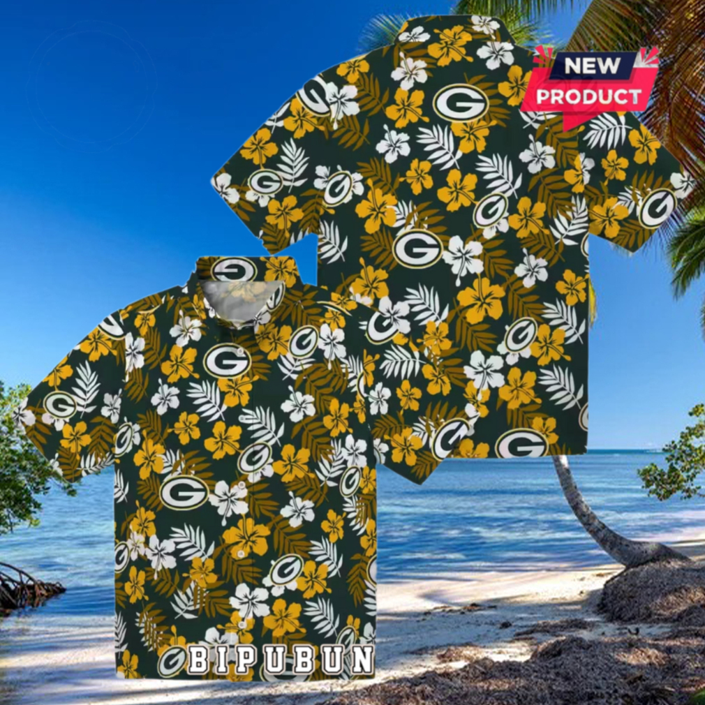 Green Bay Packers Tropical Floral Summer Hawaiian Shirt Green Bay Packers Tropical Floral Summer Hawaiian Shirt
