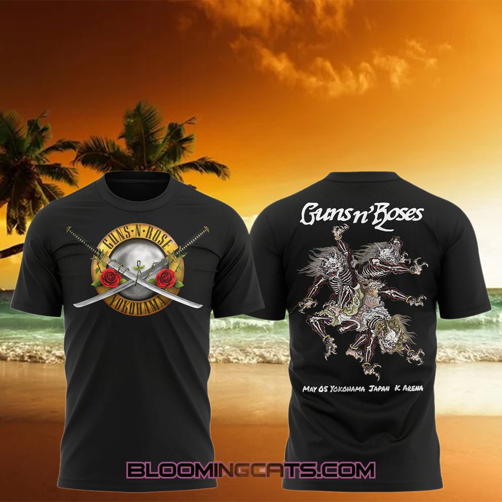 Guns N’ Roses Yokohama Music Concert Black T shirt Guns N’ Roses Yokohama Music Concert Black T shirt