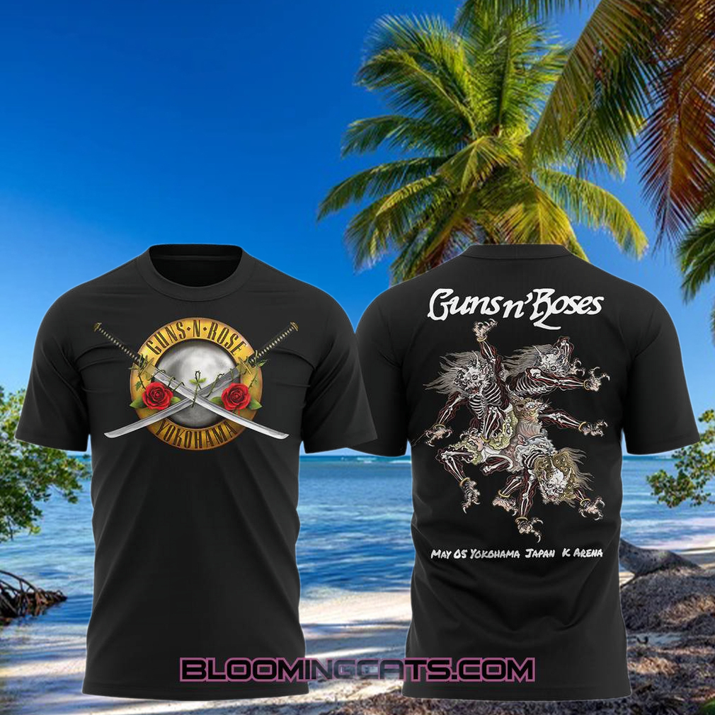 Guns N’ Roses Yokohama Music Concert Black T shirt Guns N’ Roses Yokohama Music Concert Black T shirt