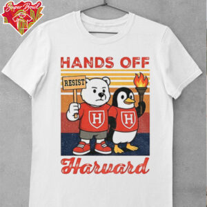 Hands Off Harvard subtle FDT bear and penguin vintage shirt