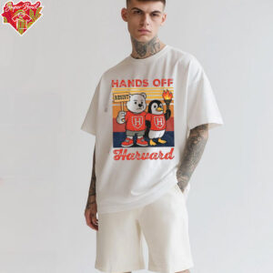 Hands Off Harvard subtle FDT bear and penguin vintage shirt