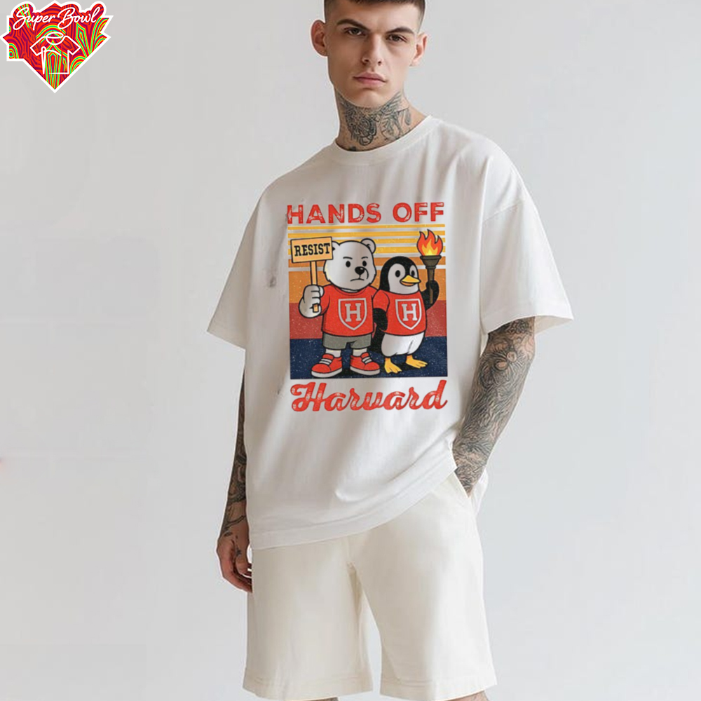 Hands Off Harvard subtle FDT bear and penguin vintage shirt Hands Off Harvard subtle FDT bear and penguin vintage shirt
