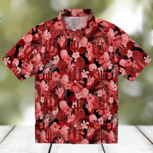 Indiana Hoosiers Floral Pineapple Red Hawaiian Shirt