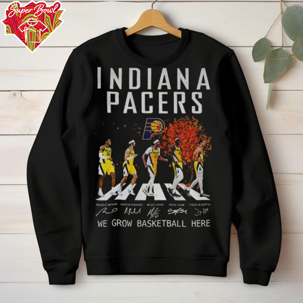 Indiana Pacers We Grow Basketball Here Abbey Road signature shirt Indiana Pacers We Grow Basketball Here Abbey Road signature shirt