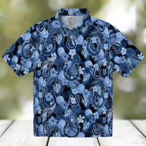 Indianapolis Colts Floral Pineapple Blue Hawaiian Shirt