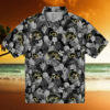 Iowa Hawkeyes Floral Pineapple Black Hawaiian Shirt