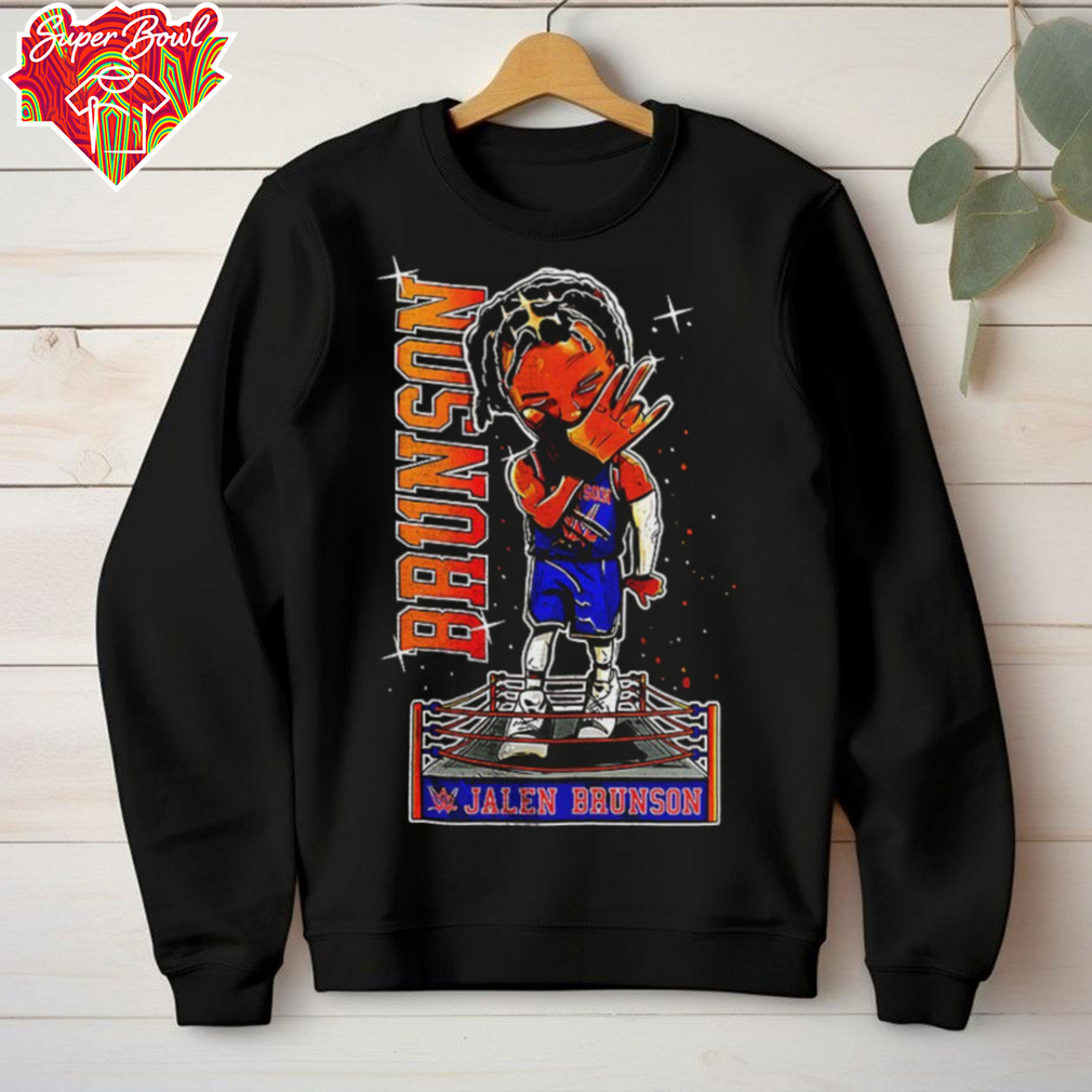 Jalen Brunson WWE cartoon shirt Jalen Brunson WWE cartoon shirt