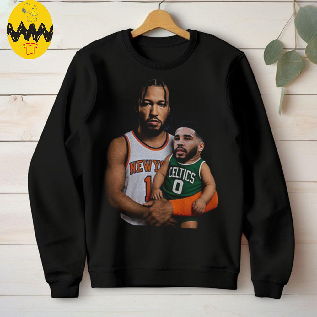 Jalen Brunson carrying baby Jayson Tatum New York Knicks x Boston Celtics 2025 NBA Playoffs shirt Jalen Brunson carrying baby Jayson Tatum New York Knicks x Boston Celtics 2025 NBA Playoffs shirt