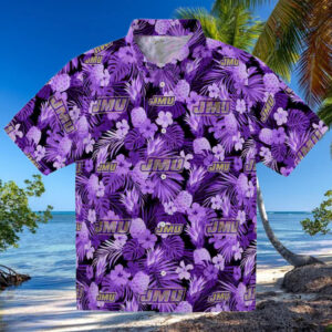 James Madison Dukes Floral Pineapple Purple Hawaiian Shirt