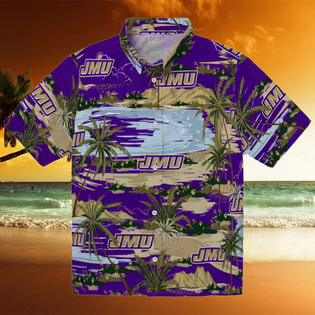 James Madison Dukes Palm Horizon Purple Hawaiian Shirt James Madison Dukes Palm Horizon Purple Hawaiian Shirt