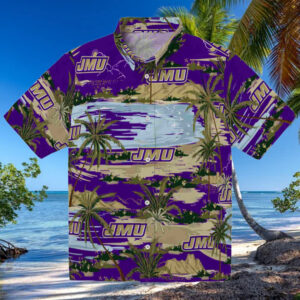 James Madison Dukes Palm Horizon Purple Hawaiian Shirt