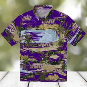 James Madison Dukes Palm Horizon Purple Hawaiian Shirt