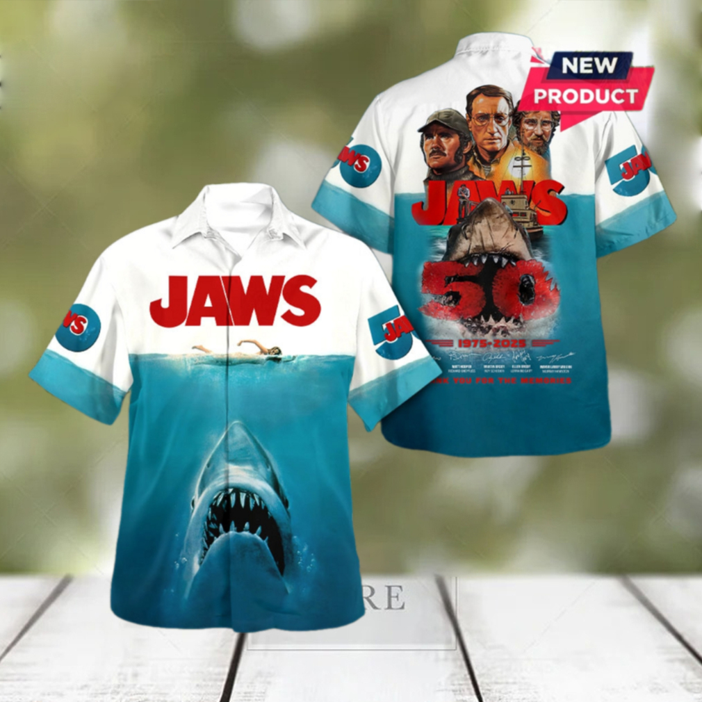 Jaws 50th Anniversary 1975 – 2025 Hawaiian Shirt Jaws 50th Anniversary 1975 – 2025 Hawaiian Shirt