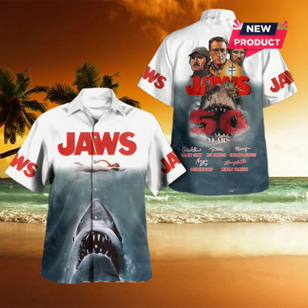 Jaws 50th Anniversary Signatures Hawaiian Shirt Jaws 50th Anniversary Signatures Hawaiian Shirt