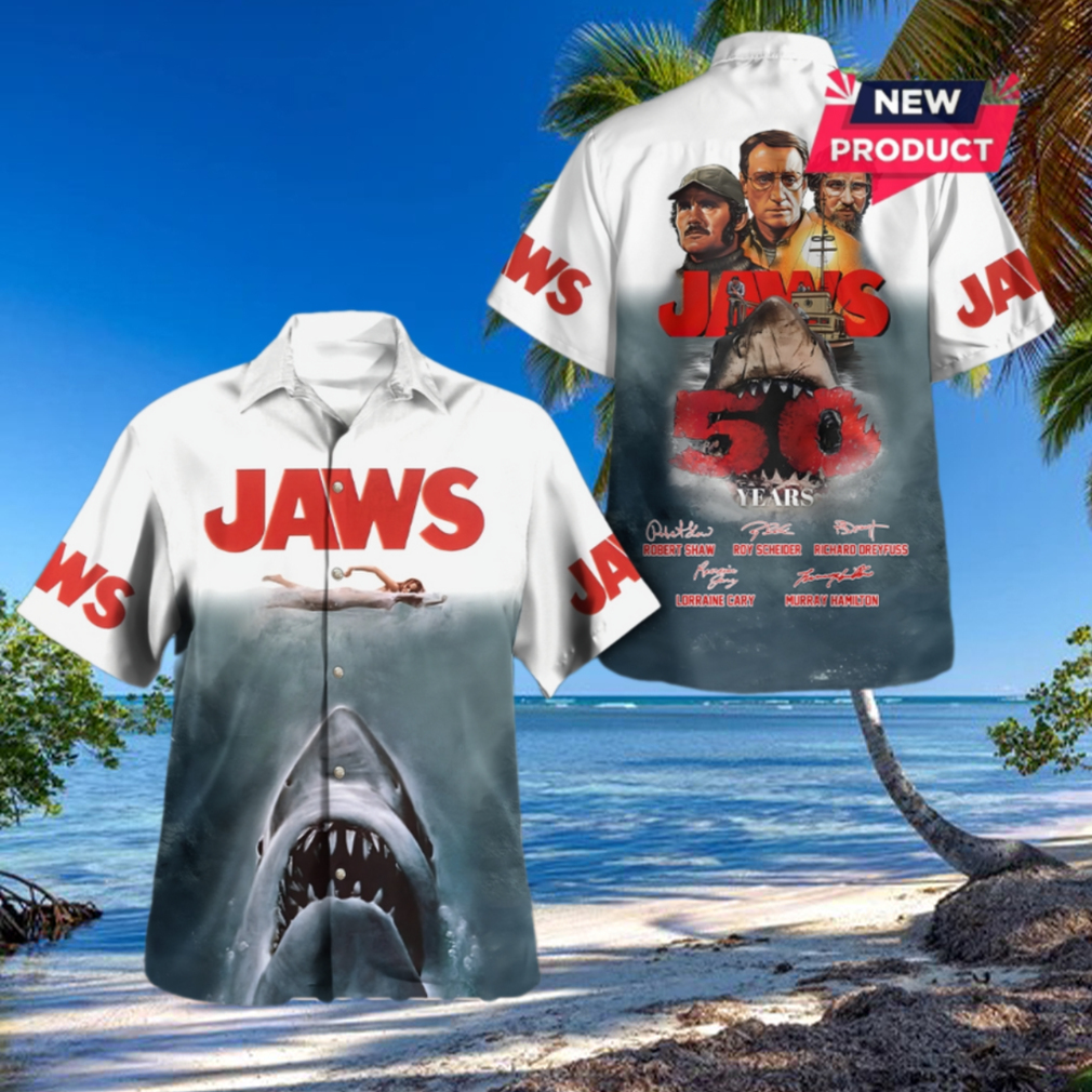 Jaws 50th Anniversary Signatures Hawaiian Shirt Jaws 50th Anniversary Signatures Hawaiian Shirt