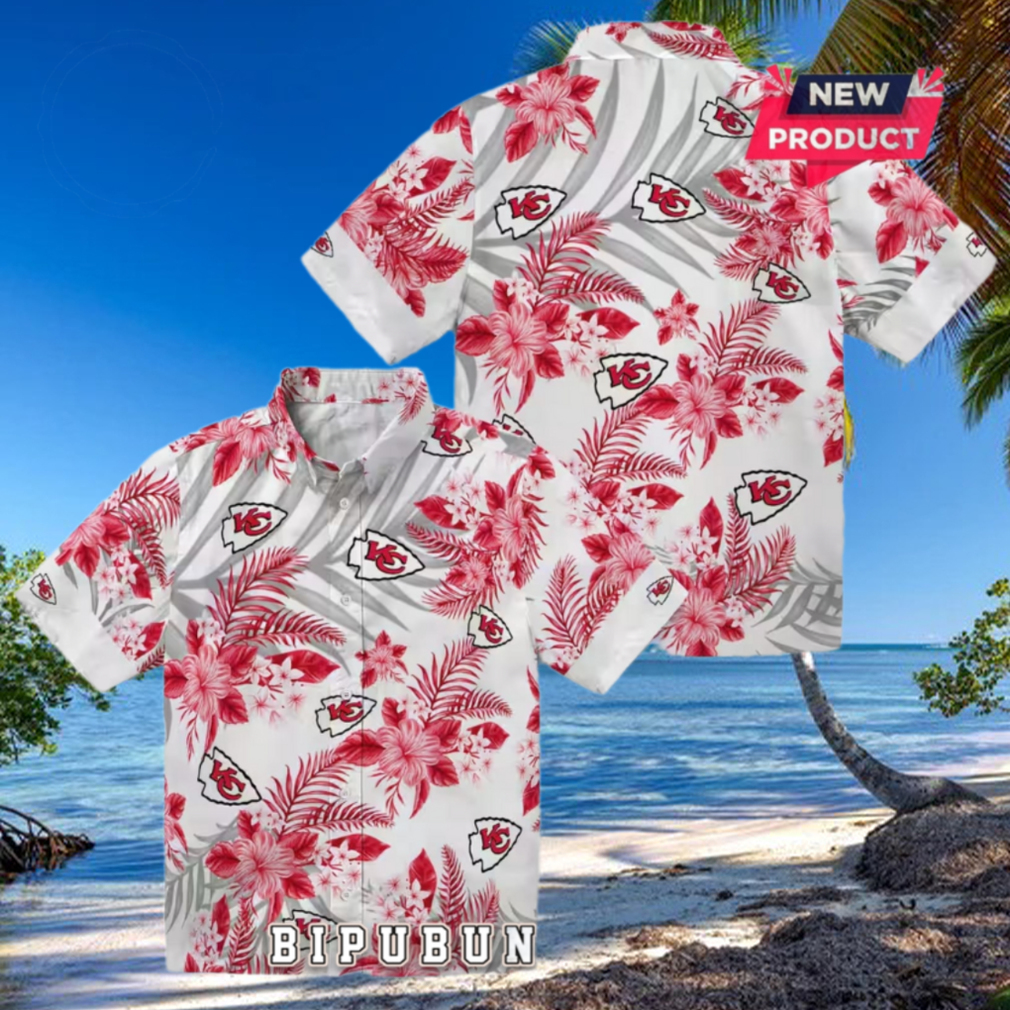 Kansas City Chiefs Hibiscus Palm Leaves Limited Hawaiian Shirt Kansas City Chiefs Hibiscus Palm Leaves Limited Hawaiian Shirt