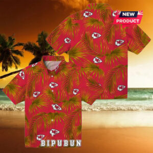 Kansas City Chiefs Leafy Palms Hawaiian Shirt