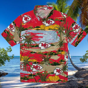 Kansas City Chiefs Palm Horizon Red Hawaiian Shirt