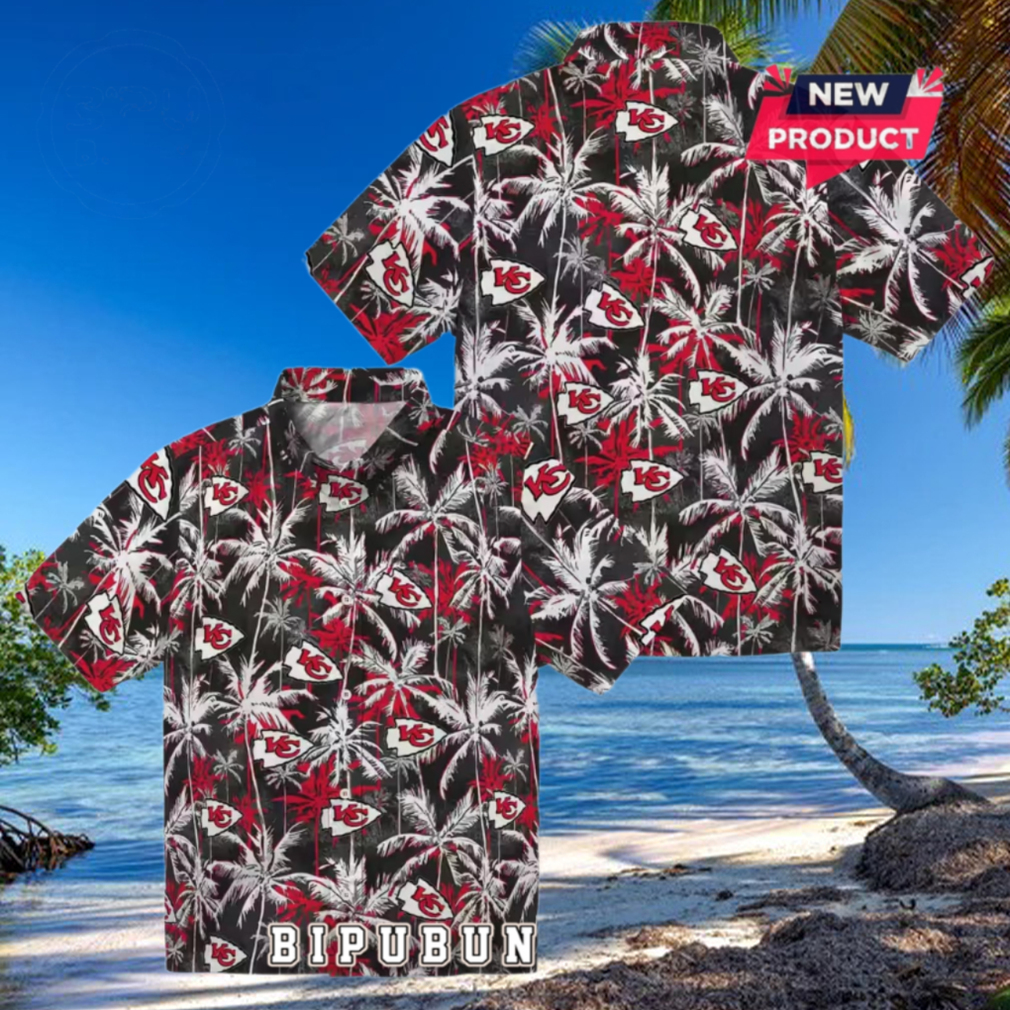Kansas City Chiefs Palm Pattern Hawaiian Shirt Kansas City Chiefs Palm Pattern Hawaiian Shirt