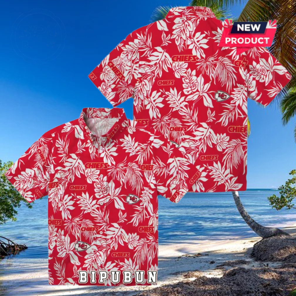 Kansas City Chiefs Tropical Leaf Hawaiian Shirt Kansas City Chiefs Tropical Leaf Hawaiian Shirt