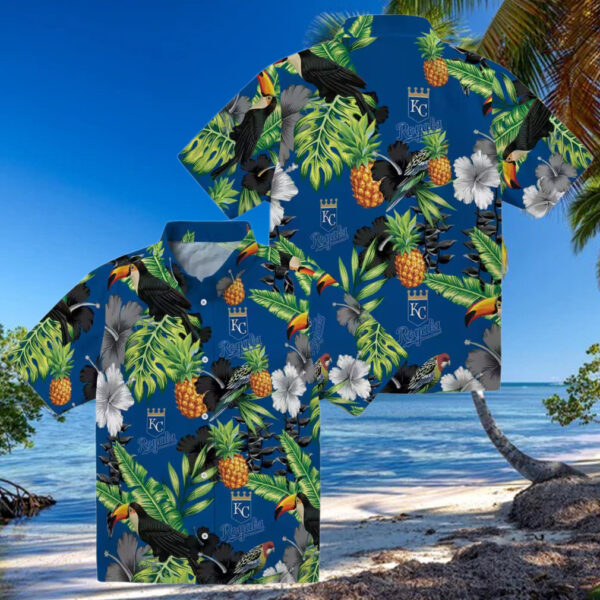 Kansas City Royals Aloha Summer Beach Shirt   Floral Palm Hawaiian Style for Men & Women