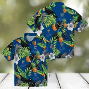 Kansas City Royals Baseball Hawaiian Shirt Stylish Black Green Corn Design