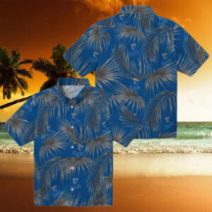 Kansas City Royals Leafy Palms Beach Vacation Shirt   MLB Royal Blue Hawaiian Style