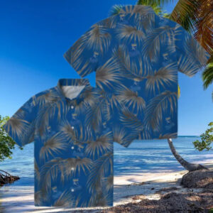 Kansas City Royals Leafy Palms Beach Vacation Shirt   MLB Royal Blue Hawaiian Style
